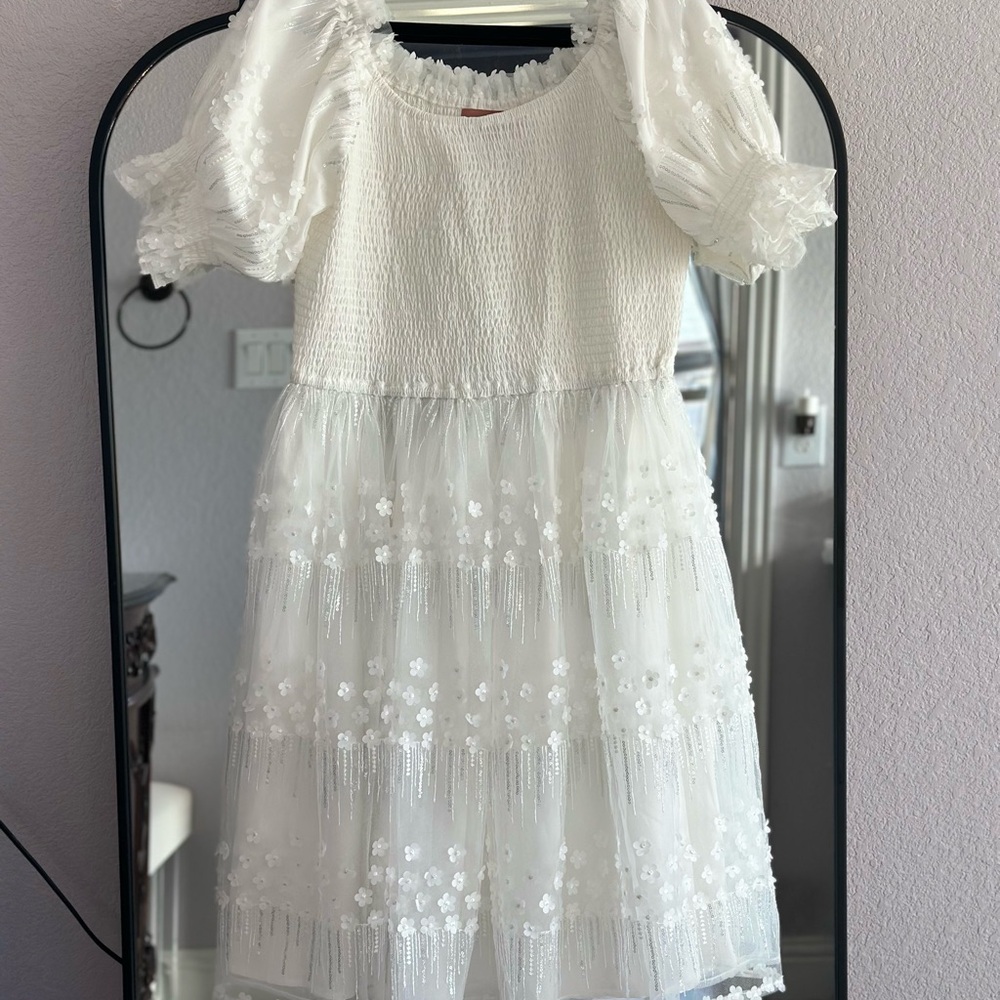 JessaKae White Floral Dress Sz XL - Picture 3 of 10